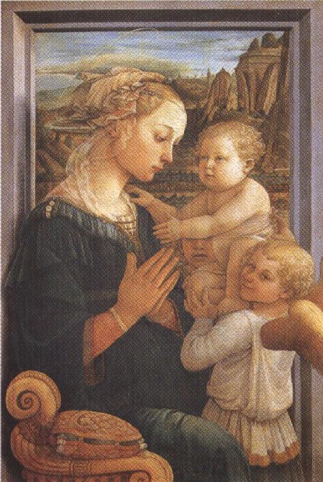 Sandro Botticelli Filippo Lippi.Madonna with Child and Angels or Uffizi Madonna (mk36) China oil painting art